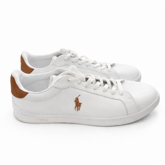 Men’s Polo Ralph Lauren Heritage Court Sneakers in white size 15 - Picture 2 of 9